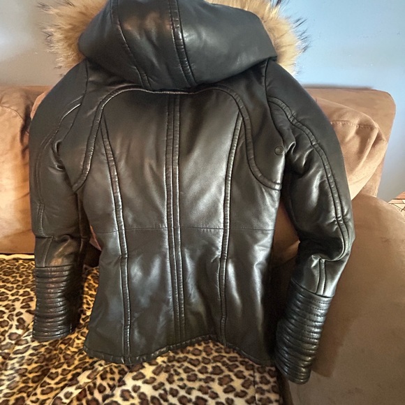 Rudsak leather jacket. Real fur trim - Picture 2 of 4